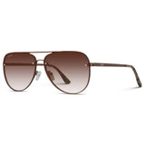 Brown sunglasses with gradient lenses on a white background