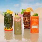 Hard-Carved and Hand-Painted Tiki Mugs (1 pc)