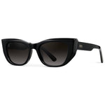 Black cat-eye sunglasses on a white background