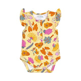 Roots & Blooms Bamboo Flutter Sleeve Onesie