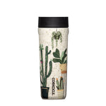 Corkcicle tumbler with plant design on a white background