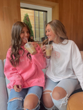 I Am Just Happy To Be Here Embroidered Pullover Hoodie