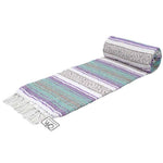 Seafoam Green and Pastel Purple Mexican Falsa Blanket