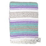 Seafoam Green and Pastel Purple Mexican Falsa Blanket