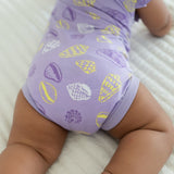 Coco Moon Bamboo Flutter Sleeve Onesie - Shell Pop