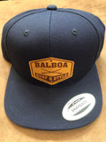 BSS Leather Logo Flatbill Snapback Hats