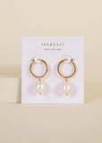 Jax Kelly Pearl Drop Hoop Gold Earrings