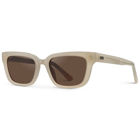 Beige sunglasses with brown lenses 