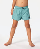 Rip Curl Little Boys Offset Volley Trunks - Blue Lagoon