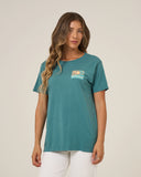 Salty Crew Womens Rise and Smile Boyfriend Tee - Teal