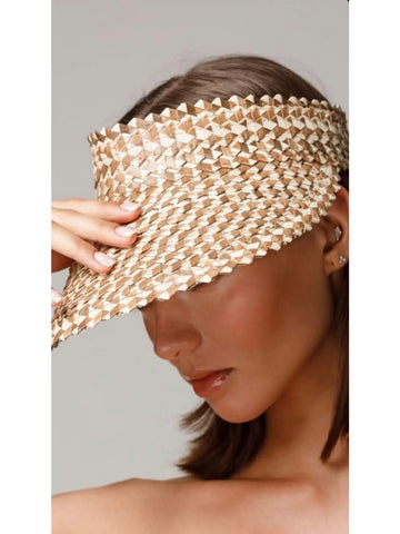 Laelia Swim Rattan Woven Womens Sun Visor