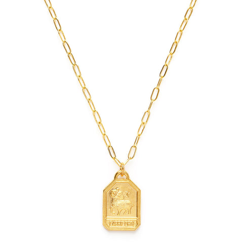 Amano Studio Zodiac Dog Tags Gold Plated Necklace