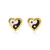 Amano Studios Yin & Yang Heart Stud Earrings