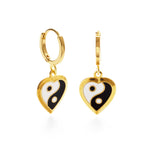 Amano Studio Yin & Yang Heart Huggie Hoops Earrings