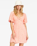Billabong Loving Life Puff Sleeve Mini Dress