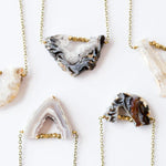 Grey Theory Mill Agate Slice Necklace