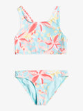 ROXY Little Girls Holiday Flower Crop Top Bikini Set