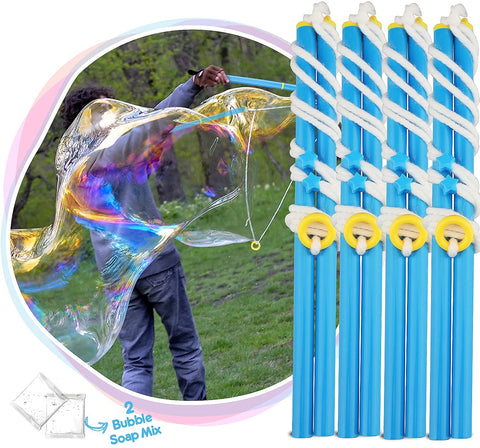 TOY LIFE 4 Pack Giant Bubble Wand Set