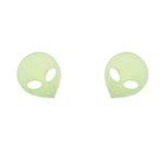 Vinca Alien Head Glow in the Dark Earrings