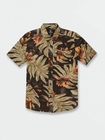 Volcom Big Boys Marble Floral S/S Button Up Shirt
