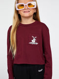 Volcom Girls L/S Pocket Dial Tee - BUR