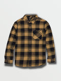 Volcom Little Boys Caden Plaid Flannel - Dark Khaki
