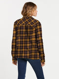 Volcom Plaid About You Sherpa Lined Flannel-Bronze
