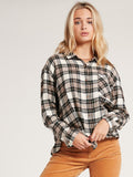 Volcom Womens Plaid to Meet You Flannel Shirt - Mushroom