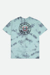 Brixton Supply Co. Mens Crest II S/S Cloud Wash Tee